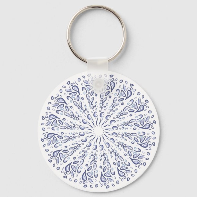 Blue mandala mönster nyckelring (Framsida)