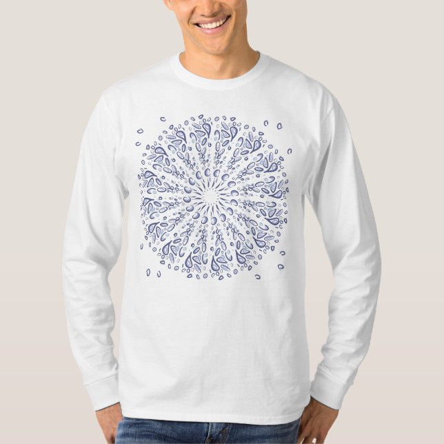 Blue mandala mönster t shirt (Framsida)