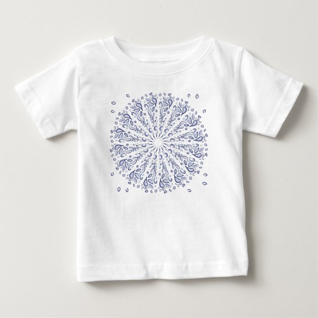 Blue mandala mönster t shirt (Framsida)