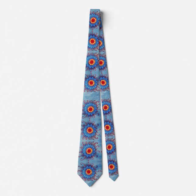 Blue Mandala Mönster Tie Slips (Framsida)