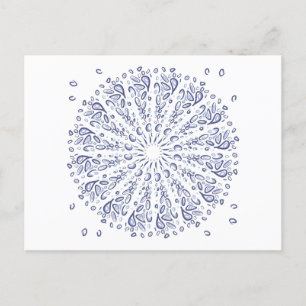 Blue mandala mönster vykort