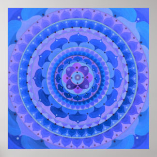 Blue Mandala Poster