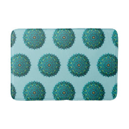Blue Mandala Repeat Mönster Badrumsmatta