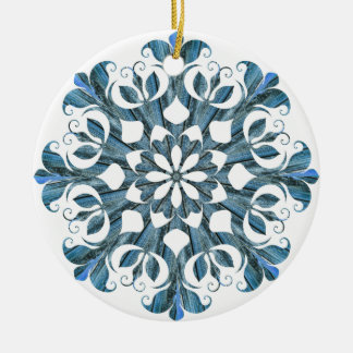 Blue Mandala Snowflake Julgransprydnad Keramik