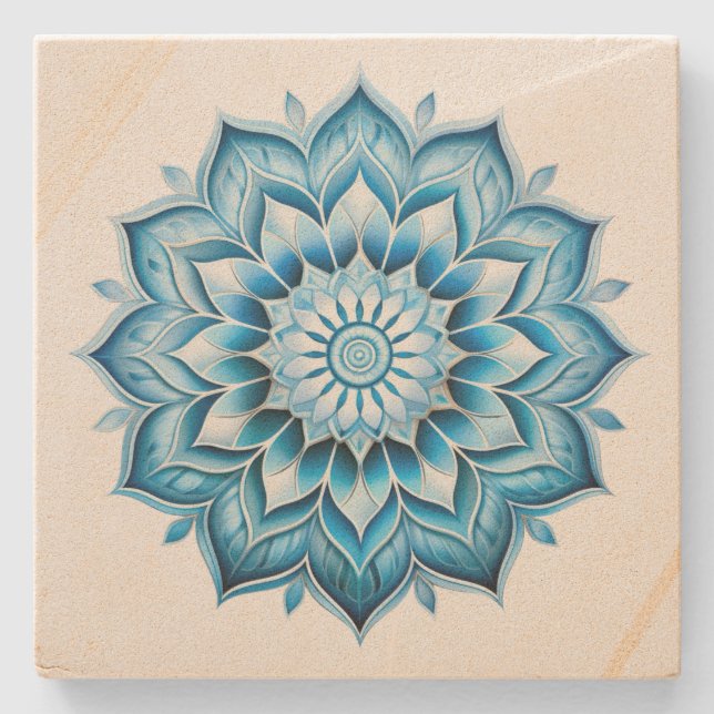 Blue Mandala Stenunderlägg (Framsidan)