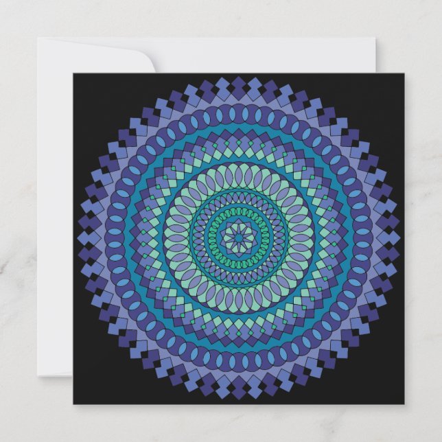 Blue Mandala Tack Kort (Framsida)