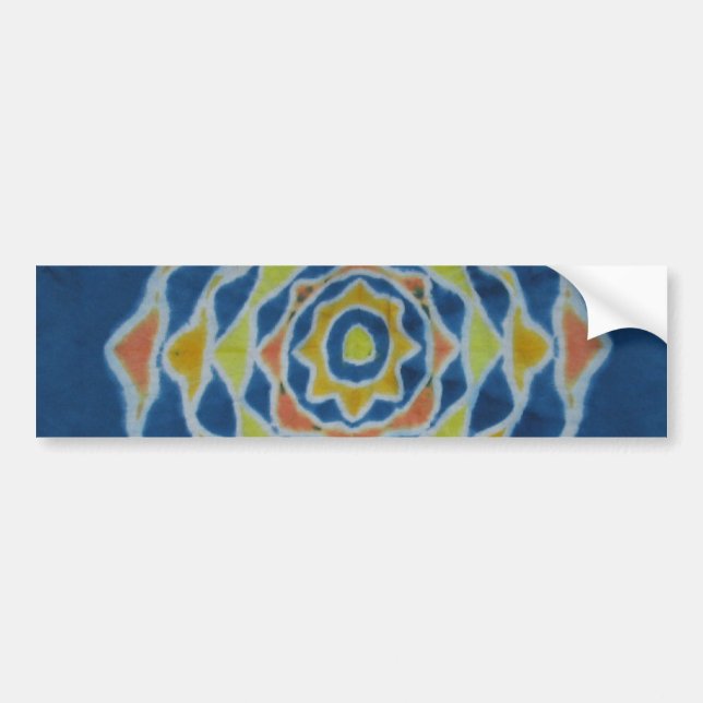 Blue Mandala Tie Dye Sticker Bildekal (Framsidan)
