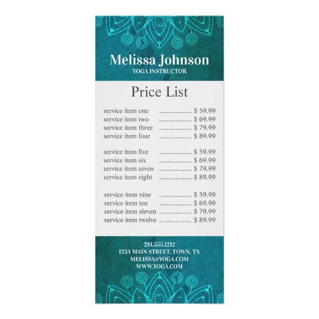 Blue Mandala Yoga Meditation Business Reklamkort (Framsidan)