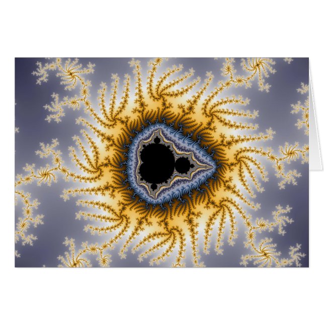 Blue Mandelbrot - Fractal Card Hälsningskort (Framsidan Horizontal)