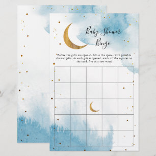 Blue Måne Baby Shower Bingo Game