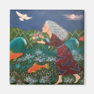Blue Måne Bouquet Magnet