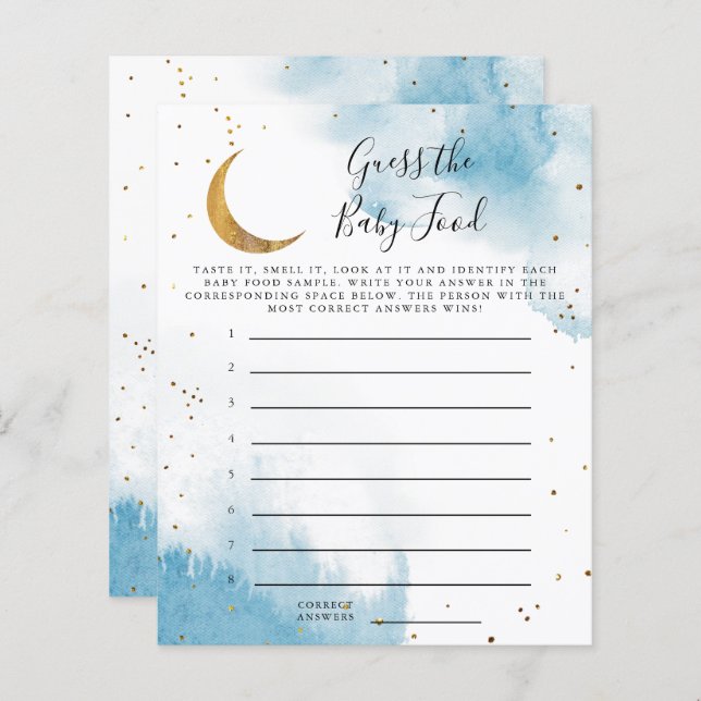 Blue Måne gissar att Baby matduschspel (Fram/baksida)