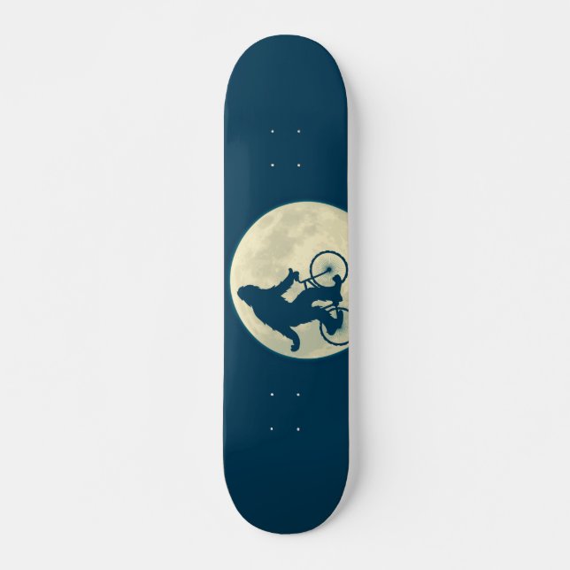 BLUE MÅNE-MÄTSKATTER PÅ EN BILD SKATEBOARD BRÄDA 20 CM (Framsida)