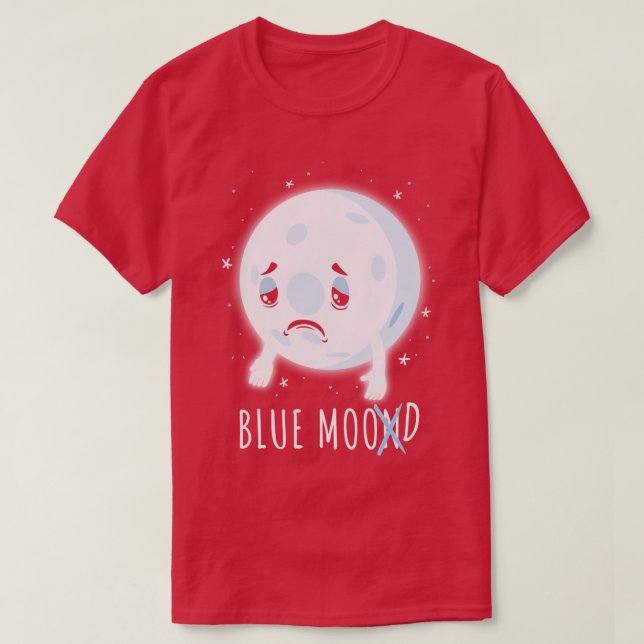 Blue Måne Mood T Shirt (Design framsida)