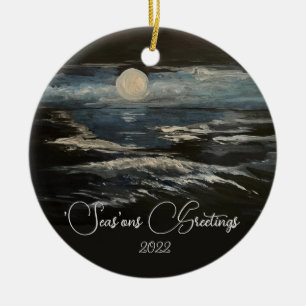 Blue Måne Ornament