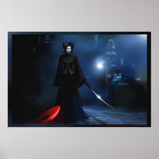Blue Måne Poster