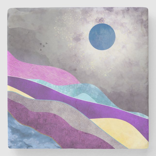 Blue Måne Stenunderlägg (Framsidan)