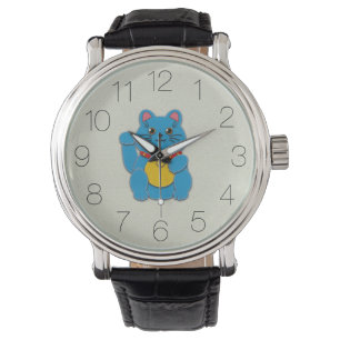 Blue Maneki-Neko: Att skapa fred, stabilitetsklock Armbandsur