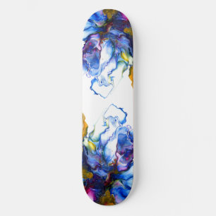 Blue Marble Agate Fluid Art Mini Skateboard Bräda 18,5 Cm