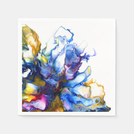 Blue Marble Agate Fluid Art Pappersservett