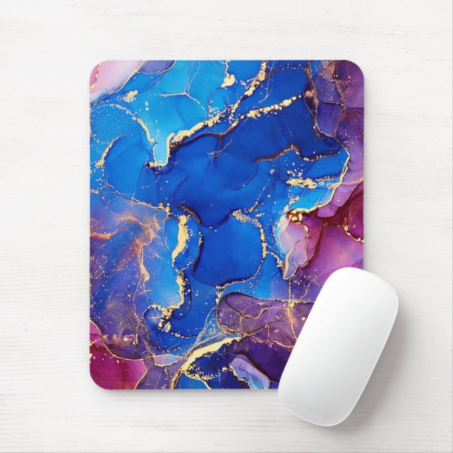 BLUE MARBLE AGATE SILVER GLITTER GLAM MUSMATTA (Med mus)