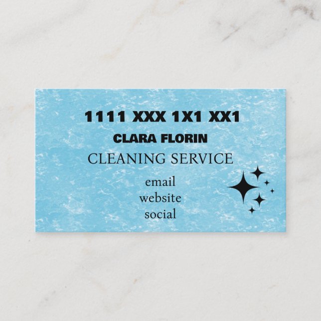 Blue Marble Cleaning Service Visitkort (Framsida)