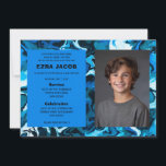 Blue Marble Custom PHOTO Bar Bat Mitzvah Inbjudningar<br><div class="desc">Perfect card to announce a bat mitzvah, bar mitzvah or other Jewish celebration! Hand made abstract art for you on the front and back side! FULLY CUSTOMIZABLE! Click on “Personalize” above to edit the text and add your own photo. Click "edit using design tool" to adjust the fonts, colors and...</div>