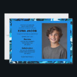 Blue Marble Custom PHOTO Bar Bat Mitzvah Inbjudningar<br><div class="desc">Perfect card to announce a bat mitzvah, bar mitzvah or other Jewish celebration! Hand made abstract art for you on the front and back side! FULLY CUSTOMIZABLE! Click on “Personalize” above to edit the text and add your own photo. Click "edit using design tool" to adjust the fonts, colors and...</div>
