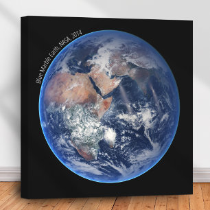 Blue Marble Earth, 2014 Satellite Photograph Canvastryck