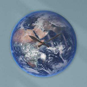 Blue Marble Earth, 2014 Satellite Photograph Stor Klocka