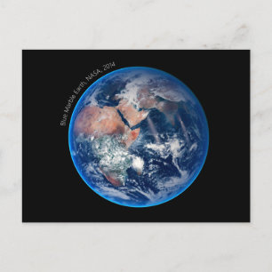 Blue Marble Earth, 2014 Satellite Photograph Vykort