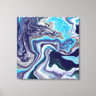 Blue Marble Fluid Art Canvastryck