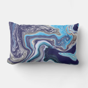 Blue Marble Fluid Art Lumbarkudde
