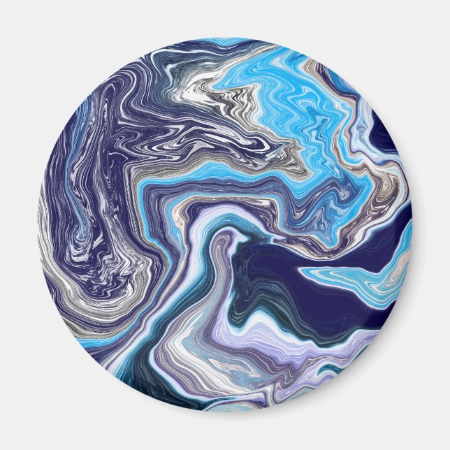 Blue Marble Fluid Art Magnet (Framsidan)