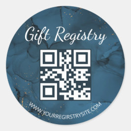  blue marble gift registry qr code baby shower runt klistermärke