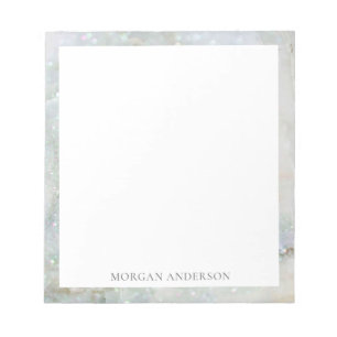 Blue marble glitter elegant monogram anteckningsblock