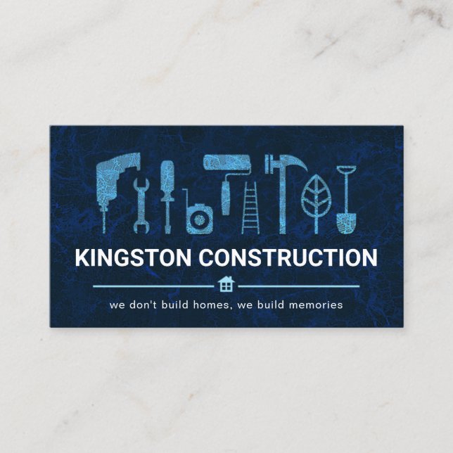 Blue Marble Handyman Verktyg Visitkort (Framsida)