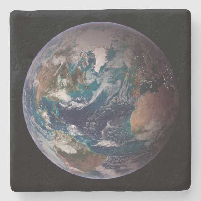 Blue Marble Jorden (västra halvklotet) Stenunderlägg (Framsidan)