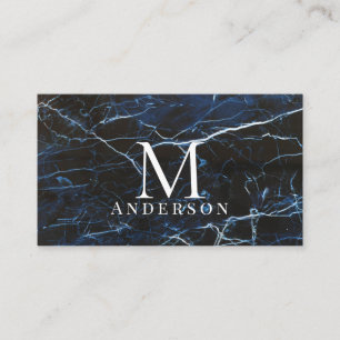 Blue Marble Masculine Dubbla Monogram Visitkort