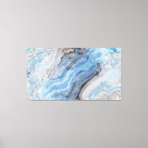 Blue Marble med Guld Black Söt Decor Canvastryck