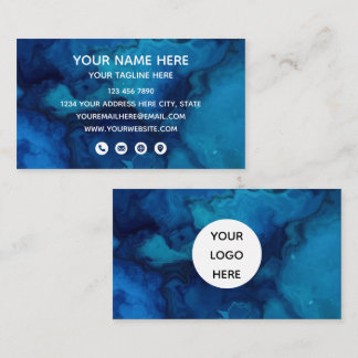 Blue Marble Modern Business Card Visitkort
