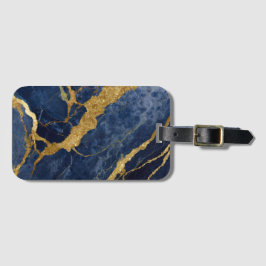 Blue Marble Mönster med Guld Bagagebricka