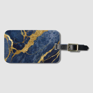 Blue Marble Mönster med Guld Bagagebricka