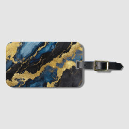 Blue Marble Mönster med Guld Bagagebricka