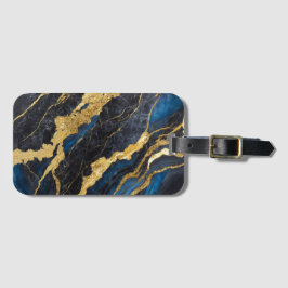 Blue Marble Mönster med Guld Bagagebricka