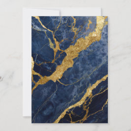 Blue Marble Mönster med Guld Inbjudningar