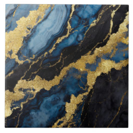 Blue Marble Mönster med Guld Kakelplatta