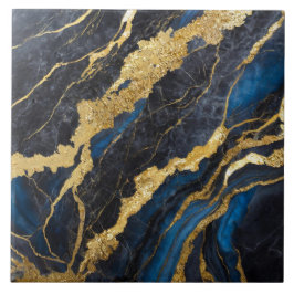 Blue Marble Mönster med Guld Kakelplatta