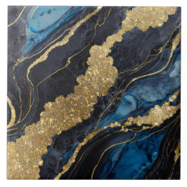 Blue Marble Mönster med Guld Kakelplatta