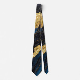 Blue Marble Mönster med Guld Slips